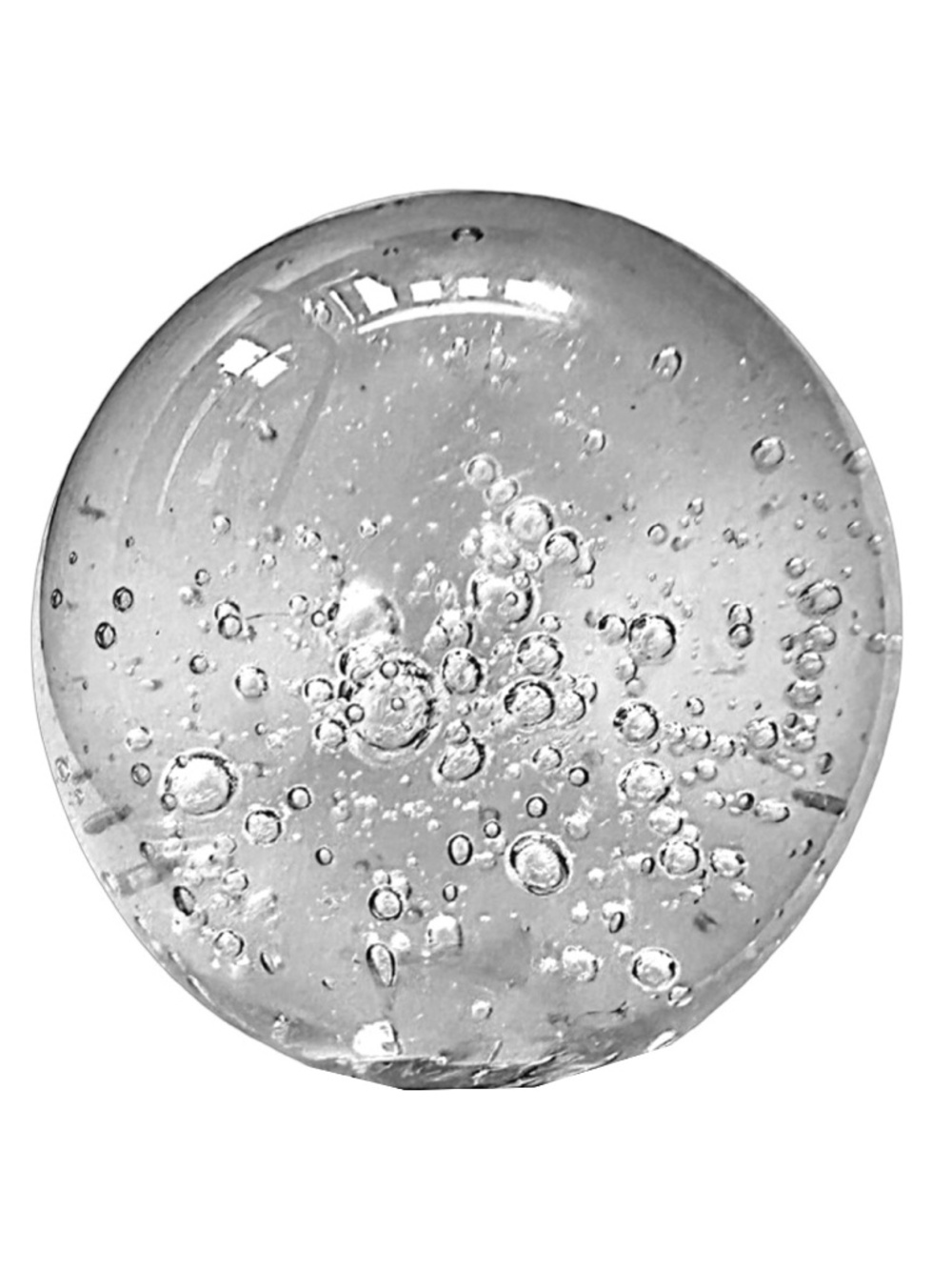 Vintage Clear Art Glass Ball Paperweight 3.75” Controlled Bubble Murano Style